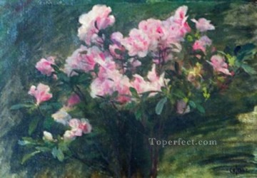  Arles Oil Painting - Azalees Etude flower Charles Amable Lenoir